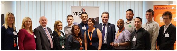 Nick Hurd MP with apprentices and company reprsentatives