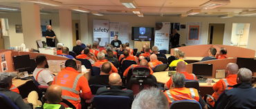Members of State of Mind Sport presenting to ITT workers at Ruislip Depot