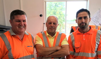 Gidea Park (L to R) Stuart Musgrove (Balfour Beatty site supervisor), Ron Turnage (VGC site manager) and Carlos Allca (VGC sub agent)