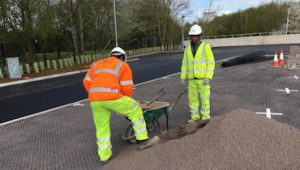 Workers on the Thames Valley park and ride project