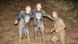 James, Chris and Donny covered in mud
