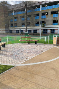 Phase 1 paving circle and new street furniture