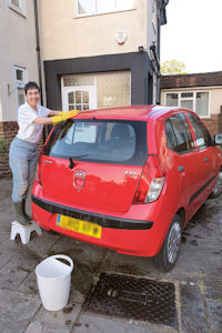Zena Wigram washing car